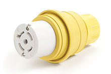 1301470117 - Watertite Extreme Connector for Male Receptacle with Locking Blade, Single Flip Coverplate, 4 Pole/5 Wire, Neman L21-30, 3ø 208V, F4