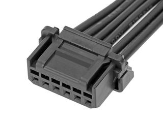 2196521064 - Micro-One Female-to-Micro-One Female Off-the-Shelf (OTS) Cable Assembly,  Single Row, 600.00mm Length, Tin (Sn) Plating, 6 Circuits, Black