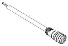 1300420026 - Micro-Change (M12) Single-Ended Cordset, 4 Poles, Female Straight to Pigtail,10.0m (32.81') Length, Nickel (Ni) Plated Brass Coupler, Shielded PVC Cable