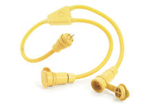 1301540070 - Watertite Extreme Standard Molded Y Cordset, 2 Pole/3 Wire SOOW Cordset,  Cordset Length 0.91m (3.0'), NEMA L5-20, 125V