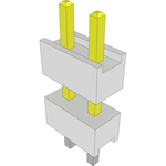 Samtec-HW-02-17-S-S-280-100 Connector Headers and PCB Receptacles Conn Board Stacker HDR 2 POS 2.54mm Solder ST Top Entry Thru-Hole Bulk