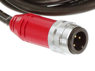 1300640495 - BradPower D-Size (1 3/8"–M35) Double-Ended Cordset, 3 Poles, Male (Straight) to Female (Straight), 10 AWG, Black TPE Cable, Red Overmold, 15.0m (49.21') Length 1300640495 - BradPower D-Size (1 3/8"–M35) Double-Ended Cordset, 3 Poles, Male (Straight) to Female (Straight), 10 AWG, Black TPE Cable, Red Overmold, 15.0m (49.21') Length