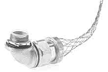 1300960074 - Liquid-Tight Grip Strain Relief for Non-Metallic Type A Flexible Conduit, 1" NPT, 90° Angle Male, Mesh Length 0.305m (12.00")