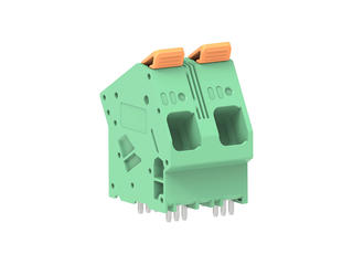 2249330002 - 15.00mm Pitch Lever Activated Fixed Mount PCB Terminal Block, 35° Wire Entry, Bussed Terminals, 2 Circuits