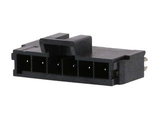 1722871106 - Ultra-Fit Vertical Header, 3.50mm Pitch, Single Row, 6 Circuits, with Solder Clips, Tin (Sn), Glow-Wire Capable, Black