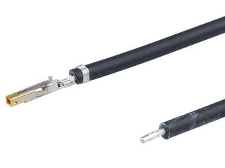 2261972224 - Pre-Crimped Lead Mini-Fit Versa Color Female-to-Pigtail, Gold (Au) Plating, 300.00mm Length, 18 AWG, Black