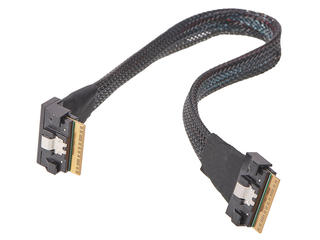 2079911001 - SlimSAS Cable Assembly, SAS 4.0, Straight Plug-to-Right-Angle Plug, 8x (74 Circuits), 32 AWG, 0.30m Length