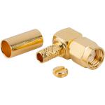 Amphenol RF-132194RP Connector RF Conn SMA 0Hz to 12.4GHz 50Ohm Crimp RA Cable Mount PL Gold