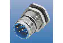 1202340021 - Brad M23 Power Connector, Back Panel-Mount Receptacle, Straight Male Single Hole Mount 4xØ M25x1.5, Crimp Contacts, 6 (5+PE) Poles