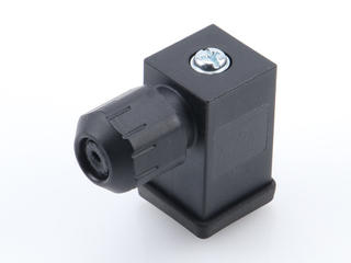 1212050003 - mPm DIN Valve Connector, Form C-Micro 9.4mm, External Thread, 2 Pole Plus Ground Terminal, 250V AC/DC, Black, Profiled Nitrile Gasket, UL94-V0, Single Bag, Unmounted