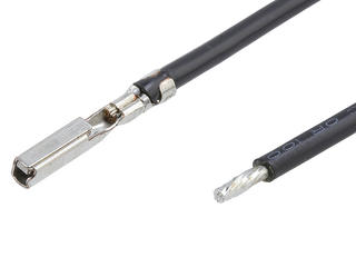 2245652112 - Pre-Crimped Lead MX64-Female-to-Pigtail, Tin (Sn) Plating, 150.00mm Length, 20 AWG, Black