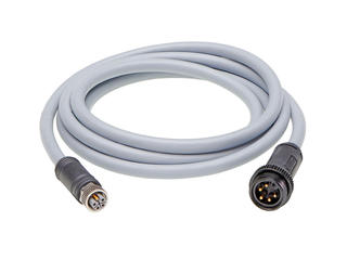 1205050103 - Micro-Change (M12) Double-Ended Cordset, 5 Poles, Female M12 L-Coded (Straight) to Male Mini-Change (Straight), 16 AWG, Black TPU WSOR Cable, 15.0m (49.21') Length