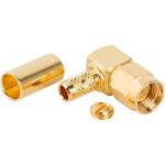 Amphenol RF-132122RP Connector RF Conn SMA 0Hz to 12.4GHz 50Ohm Crimp RA Cable Mount PL Gold