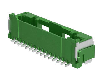 5025841566 - 1.50mm Pitch, CLIK-Mate PCB Receptacle, Single Row, Surface Mount, Vertical, Tin Plating, Positive Lock, with Pick-and-Place Polyimide Tape, 15 Circuits, Green