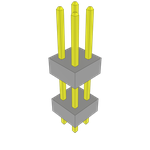 Samtec-TW-02-10-G-D-219-198 Connector Headers and PCB Receptacles Conn Board Stacker HDR 4 POS 2mm Solder ST Top Entry Thru-Hole Bulk