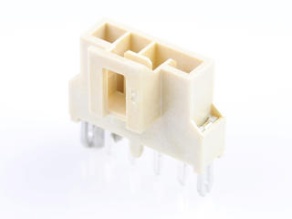 1053112304 - Nano-Fit Vertical Header, Through Hole, 2.50mm Pitch, Single Row, 4 Circuits, with Solder Clips, 0.76µm Gold (Au) Plating, Natural, Glow-Wire Capable, Tray