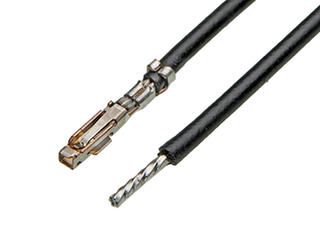 2174911204 - Pre-Crimped Lead iGrid-Female-to-Pigtail, Gold (Au) Plating, 300.00mm Length, 26 AWG, Black