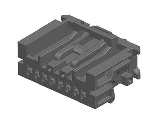 2065230081 - Mini50 Unsealed Receptacle, Single Row, UL94-HB, without CPA, 8 Circuits, Polarization Option A, Black