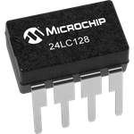 Microchip Technology-24LC128-E/P EEPROM EEPROM Serial-I2C 128K-bit 16K x 8 3.3V/5V 8-Pin PDIP Tube Automotive AEC-Q100
