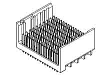 1704751608 - Impact 85 Ohm Plus 5 Pair Vertical Backplane Header, Unguided, Open Endwalls, 16 Columns, 240 Circuits, Pin Length 5.50mm, Plated Through Hole Dimension 0.39mm, Lead Free