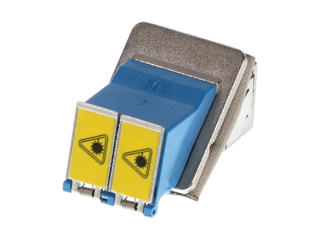 1061154100 - EMI LC Adapter, Angled, Duplex, Metal Body, Ceramic Alignment Sleeve, Snap Mount Style, Shutter One Side