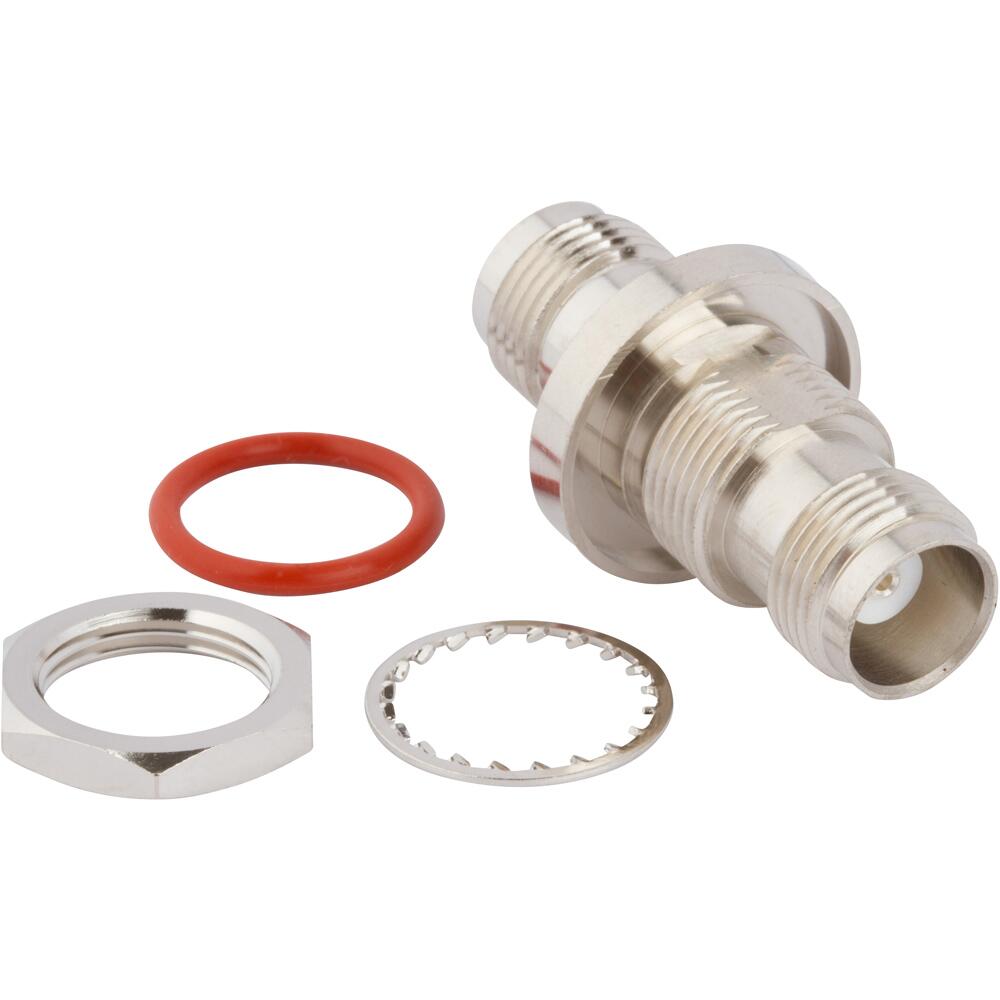 Amphenol RF-000-79100 Connector RF Conn TNC Adapter 0Hz to 11GHz 50Ohm ST Panel Mount RCP/RCP Silver Bag