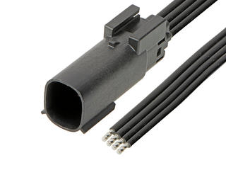 2162881041 - MX150 Male-to-Pigtail Off-the-Shelf (OTS) Cable Assembly, Dual Row, 150.00mm Length, Tin (Sn) Plating, 4 Circuits, Black