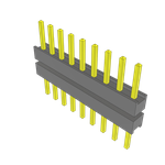 Samtec-ZW-09-15-G-S-236-197 Connector Headers and PCB Receptacles Conn Board Stacker HDR 9 POS 2.54mm Solder ST Top Entry Thru-Hole Bulk