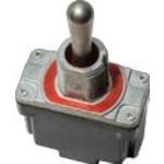 Littelfuse-PT103SQQ Switch Toggle Switch Toggle ON OFF ON SPDT Round Lever Quick Conn 25A 277VAC 250VDC 745.7VA Panel Mount with Threads  Tray