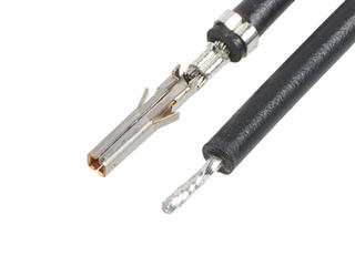 2153411202 - Pre-Crimped Lead Mini-Fit Jr. Female-to-Pigtail, Gold (Au) Plating, 150.00mm Length, 20 AWG, Black