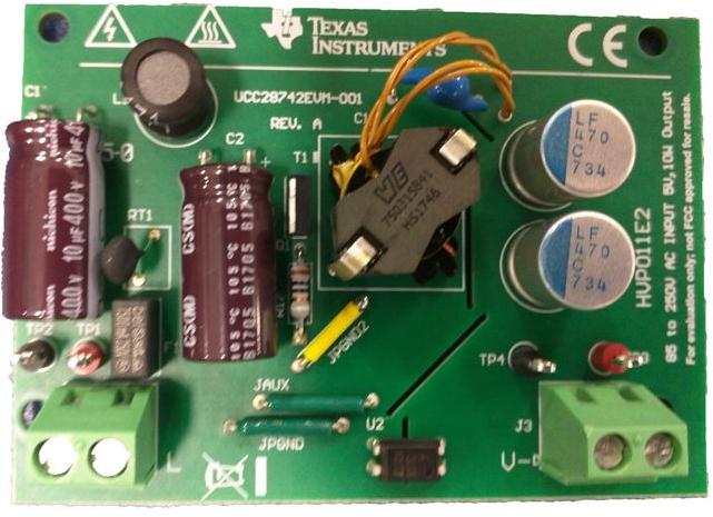 Texas Instruments-UCC28742EVM-001 Power Management Development Boards and Kits UCC28742 AC to DC Switching Converter 4.75V to 5.25V Output Evaluation Board