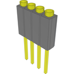 Samtec-ESS-104-T-28 Connector Headers and PCB Receptacles Conn Socket Strip SKT 4 POS 2.54mm Solder ST Top Entry Thru-Hole Bulk