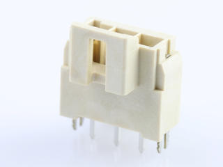 1722872303 - Ultra-Fit Vertical Header, 3.50mm Pitch, Single Row, 3 Circuits, with Solder Clips, 0.76µm Gold (Au) Plating, Natural, Glow-Wire Capable