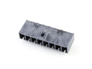 2002411218 - Mega-Fit Right-Angle Header, Single Row, 5.70mm Pitch, 8 Circuits, 1.52µm Matte Tin Plating, UL 94V-0, Glow-Wire Capable, Black