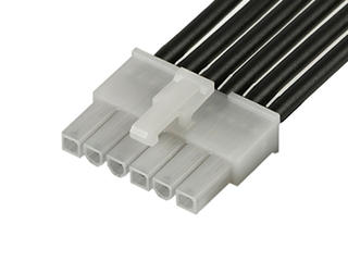 2153211063 - Mini-Fit Jr. Female-to-Pigtail Off-the-Shelf (OTS) Cable Assembly, Single Row, 600.00mm Length, Tin (Sn) Plating, 6 Circuits, Black 2153211063 - Mini-Fit Jr. Female-to-Pigtail Off-the-Shelf (OTS) Cable Assembly, Single Row, 600.00mm Length, Tin (Sn) Plating, 6 Circuits, Black