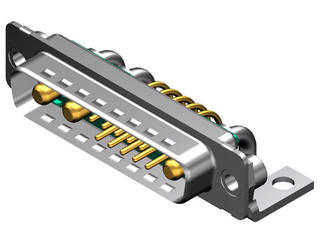 1731070849 - FCT Mixed Layout D-Sub Connector, Male, Right-Angle, PCB Through Hole, Gold Plating, Tin-plated Shell with Dimples, 14.50mm Metal Bracket and #4-40 Clinch Nut, 13 Circuits Loaded (3 High Power, 10 Signal), Green Insulator 1731070849 - FCT Mixed Layout D-Sub Connector, Male, Right-Angle, PCB Through Hole, Gold Plating, Tin-plated Shell with Dimples, 14.50mm Metal Bracket and #4-40 Clinch Nut, 13 Circuits Loaded (3 High Power, 10 Signal), Green Insulator