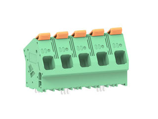 2249340005 - 15.00mm Pitch Lever Activated Fixed Mount PCB Terminal Block, 35° Wire Entry, Left Rear Terminal, 5 Circuits