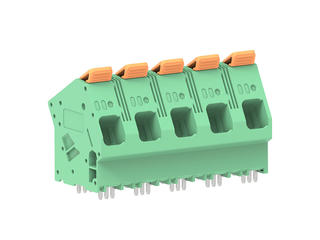 2249330005 - 15.00mm Pitch Lever Activated Fixed Mount PCB Terminal Block, 35° Wire Entry, Bussed Terminals, 5 Circuits