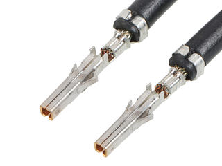 2153401122 - Pre-Crimped Lead Mini-Fit Jr. Female-to-Mini-Fit Jr. Female, Tin (Sn) Plating, 150.00mm Length, 16 AWG, Black