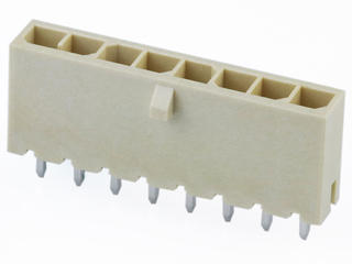 2165711018 - Micro-Fit+ Versa Color Vertical Header, Through Hole, 3.00mm Pitch, Single Row, 8 Circuits, Matte Tin (Sn) Plating, Glow-Wire Capable, Natural (White)