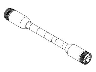 1300620306 - BradPower C-Size (1 1/8"–M29) Double-Ended Cordset, 4 Poles, Tri-Key, Male (Straight) to Female (Straight), 12 AWG, Yellow TPE Cable, 10.0m (32.81') Length
