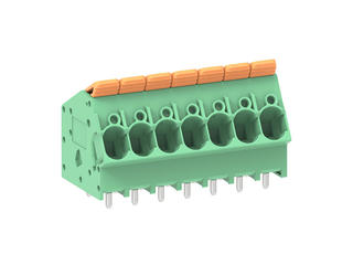 2213910007 - 7.50mm Pitch Lever Activated Fixed Mount PCB Terminal Block, 35° Wire Entry, Bussed Terminals, 7 Circuit