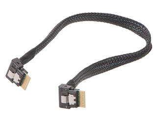 2079932002 - SlimSAS Cable Assembly, PCIe 4.0, Right-Angle Plug-to-Right-Angle Plug, 8x (74 Circuits), 32 AWG, 1.0m Length