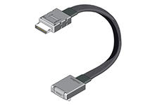 2024921001 - Nano-Pitch I/O Right-Angle-to-Nano-Pitch I/O Straight Cable Assembly, 4x, 42 Circuits, 34 AWG, with Latches, 0.50m Length