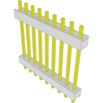 Samtec-HW-09-11-G-S-730-100 Connector Headers and PCB Receptacles Conn Board Stacker HDR 9 POS 2.54mm Solder ST Top Entry Thru-Hole Bulk