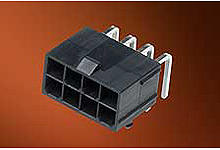 1724481002 - Mini-Fit Jr. Header, Dual Row, Right-Angle, with Snap-in Plastic Peg PCB  Lock, 2 Circuits, PA Polyamide Nylon 6/6 94V-2, Gold (Au) Plating, Glow-Wire Capable