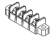 387007316 - 8.26mm Pitch Beau PCB Terminal Strip, with Mounting Ends, Black, 16 Circuits, with Screw Clamp Washer