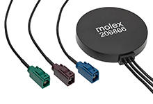 2068663000 - 3-in-1 (4G/Wi-Fi/GPS) External Antenna, 77.00mm Diameter, 3.0m Cables with Fakra Connectors