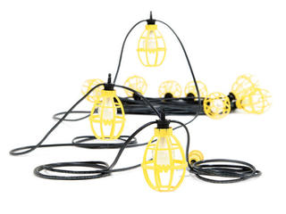 1301110024 - Pro-Yellow Stringlight, 150W, 12/2 TC2 with 2.43m Lead, 10 Sockets with Guards, Lamp-It-In-the-Box Packaging, Overall Length 30.48m (100.0'), cULus Listed