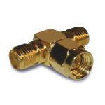 Amphenol RF-132217 Connector RF Conn SMA Adapter 0Hz to 12.4GHz 50Ohm T Style PL/(2)RCP Gold